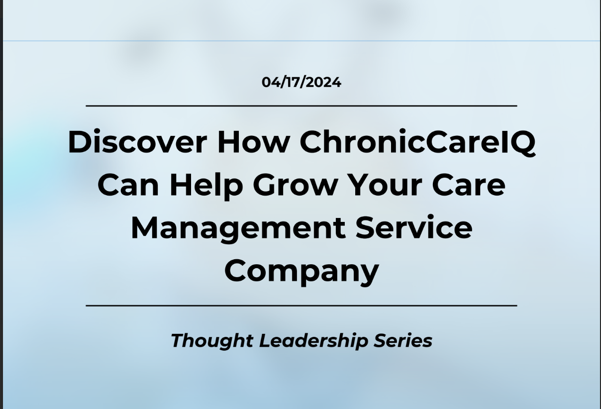 eBook - Discover How ChronicCareIQ Can Grow Your Care Management ...